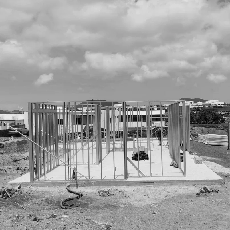 estructura de una casa de steelframing